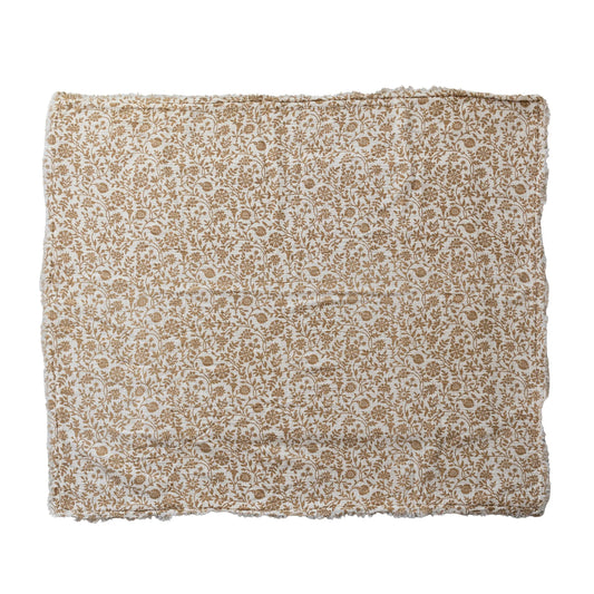 Cotton Printed Throw with Kantha Stitch