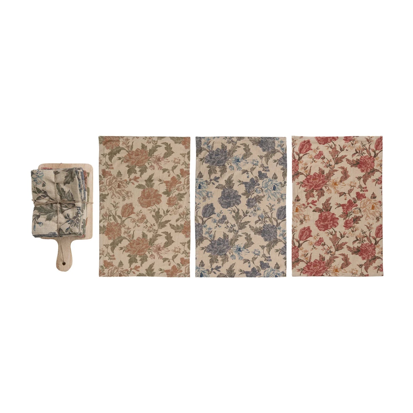 Cotton Chambray Tea Towels & Mango Wood Board