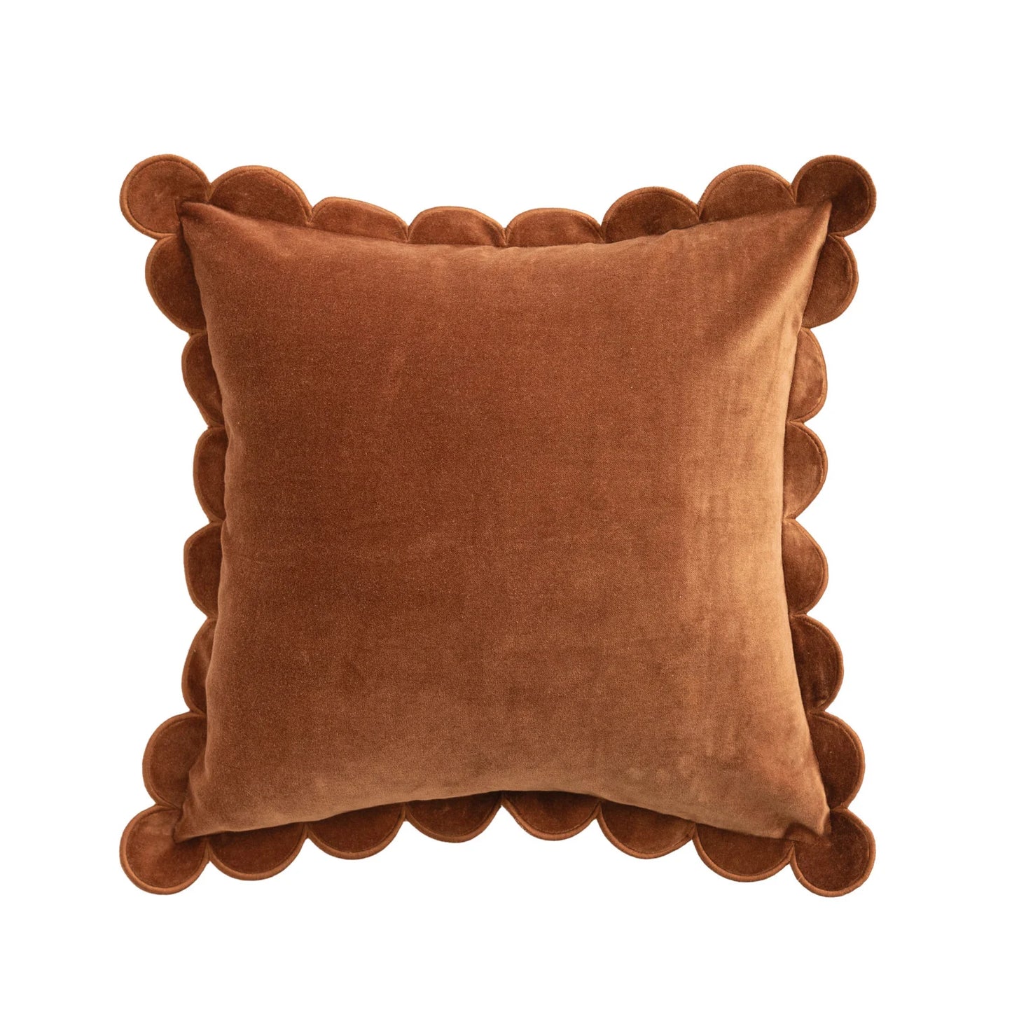 Terra-Cotta Brown Cotton Velvet Pillow