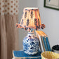 Stoneware Table Lamp with Floral Pattern