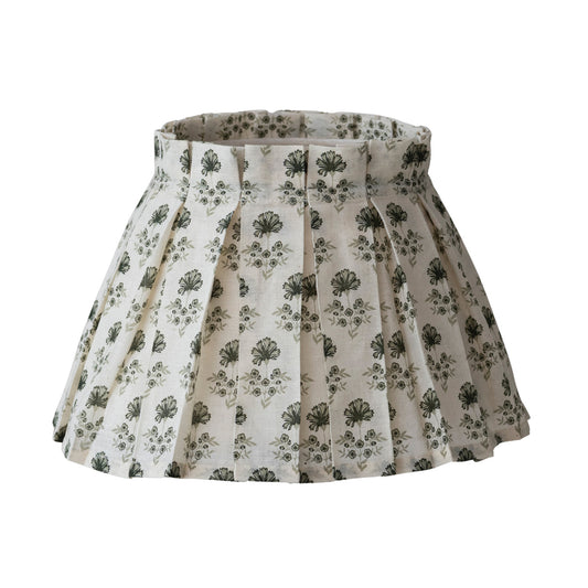 Cotton Blend Box Pleated Clip-on Lampshade with Removable Cover