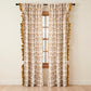 Cotton Slub Curtain Panel Pair with Velvet Ruffled Edge