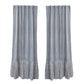 Cotton & Linen Striped Curtain Panel Pair with Ruffle