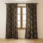 Cotton Velvet Chinoiserie Curtain Panel Pair