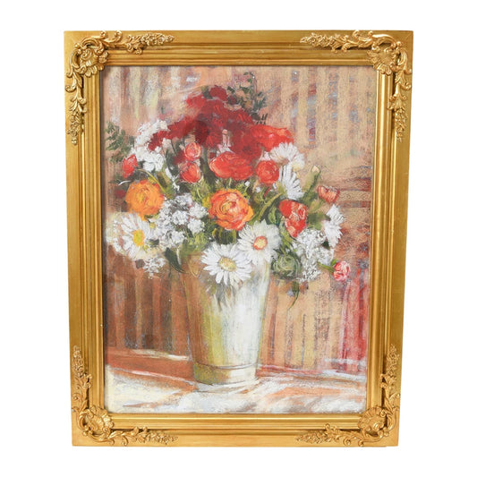 Floral Print With Solid Wood Frame