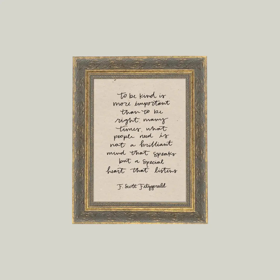 To Be Kind Framed Print