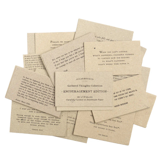50 Gathered Thoughts of Encouragement on Handmade Paper