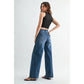 High-Rise Wide Leg Seamed Panel Jeans