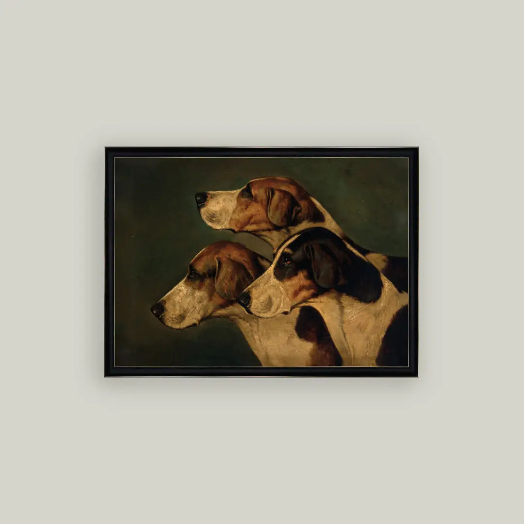 Three English Foxhounds Framed Art