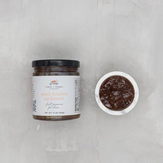 10oz Peach Bourbon Cardamom Fruit Preserves