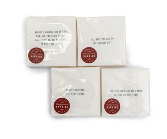 Holiday Cocktail Napkins - Assorted Set of 12 Packs