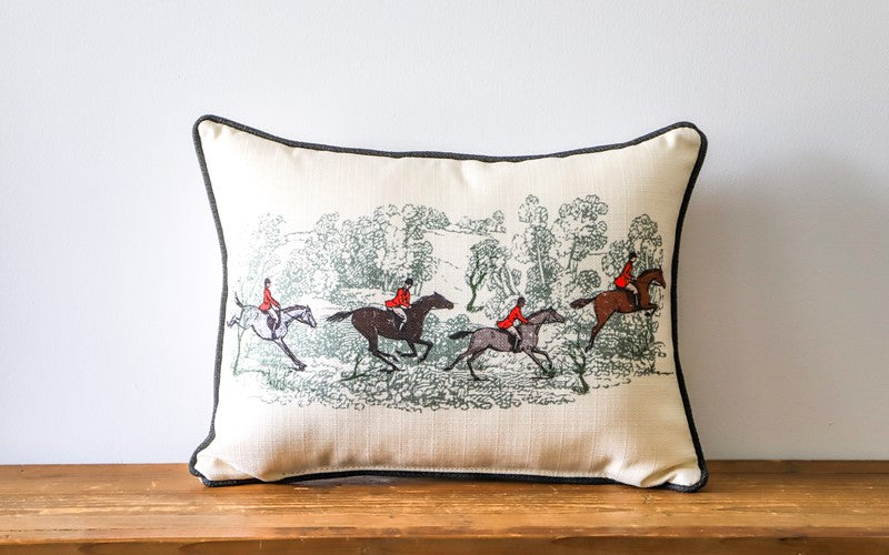 Fox Hunt Horseback Riders Pillow