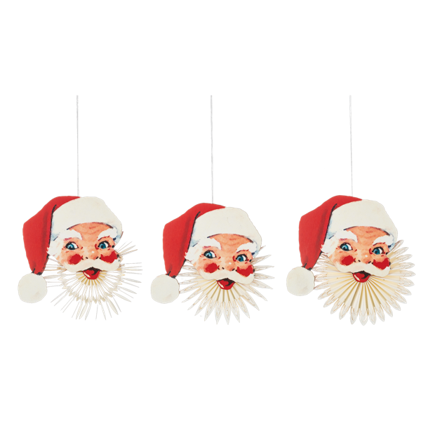 Santa Fan Ornament Set