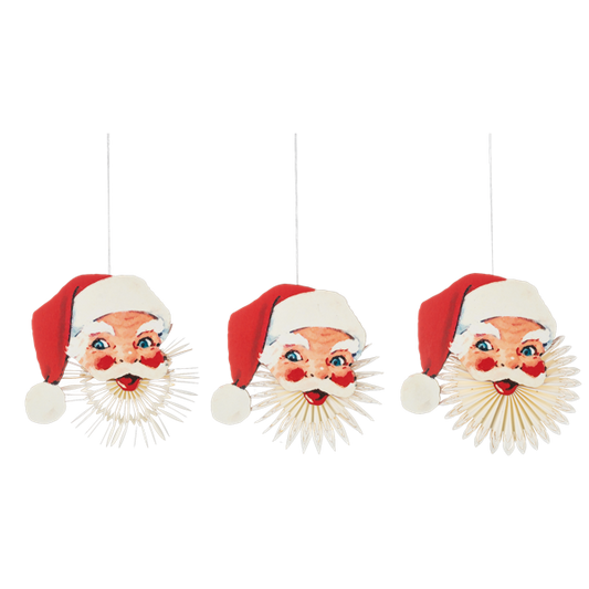 Santa Fan Ornament Set