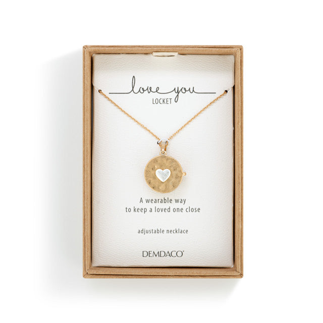 Gold Love You Locket Necklace