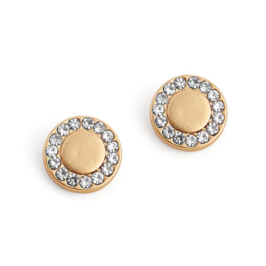 Gold Stud with Stones Earrings