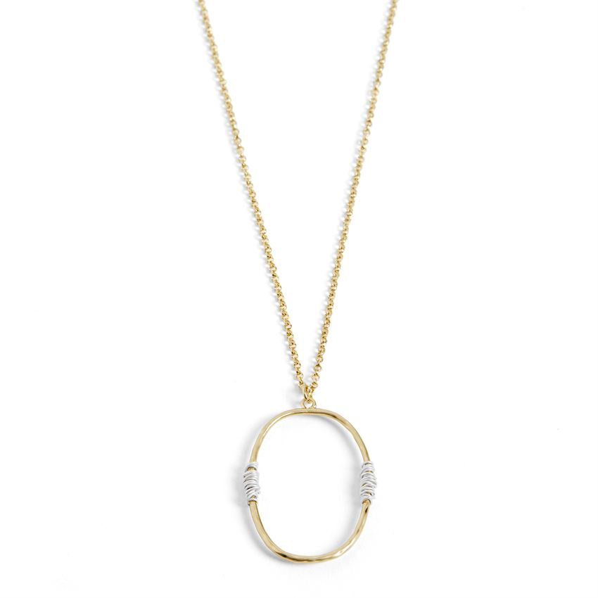 Oval with Wire Wrap Necklace