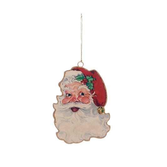Vintage Metal Santa Ornament