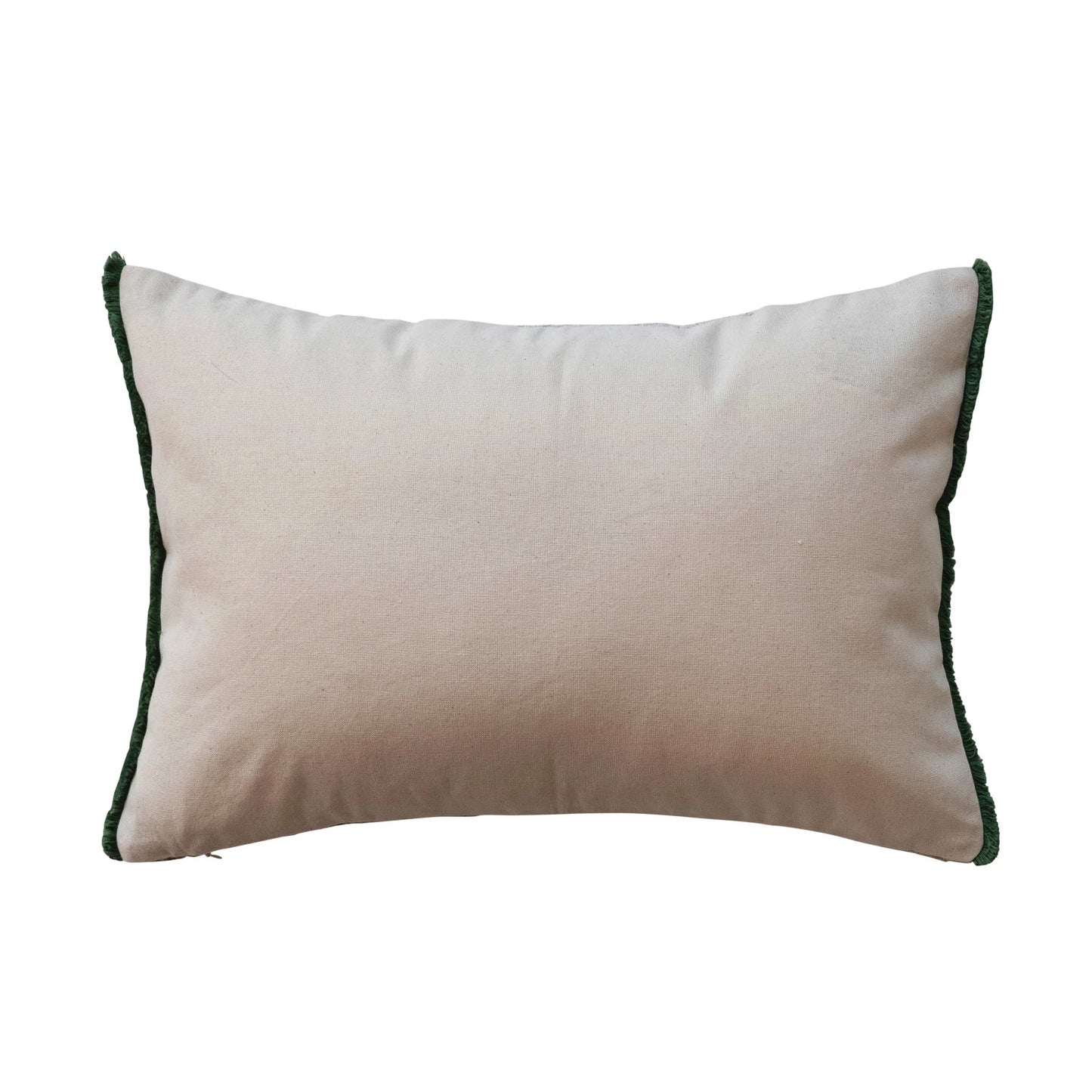 Lumbar Pillow With Trees & Embroidery