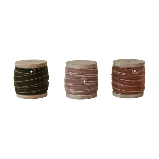 Velvet Ribbon On Wood Spool