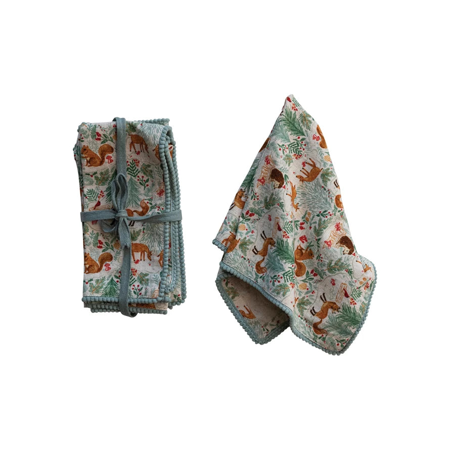Woodland Printed Cotton Napkins