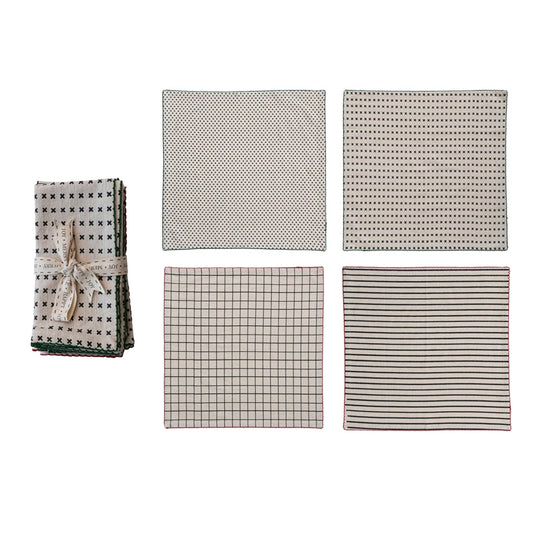 Patterned Tea Towels w/ Stitched Edge