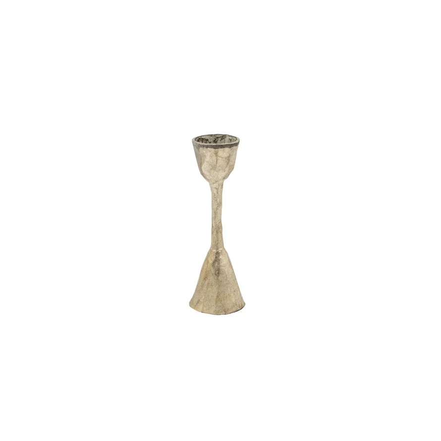 Antique Silver Finish Metal Taper Holder