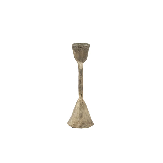 Antique Silver Finish Metal Taper Holder