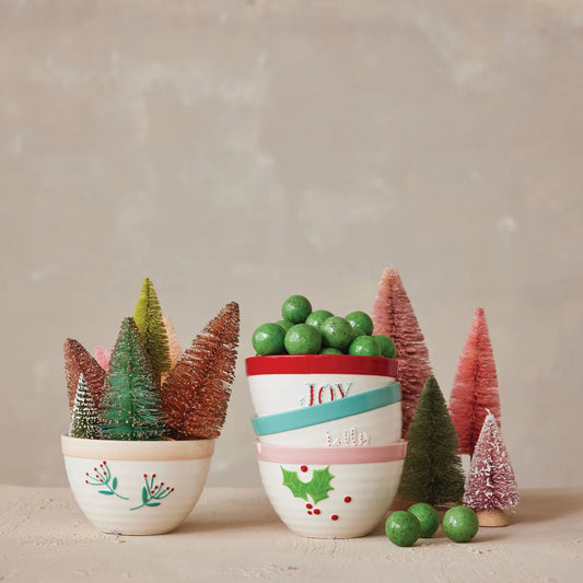 Stoneware Bowl With Holiday Styles
