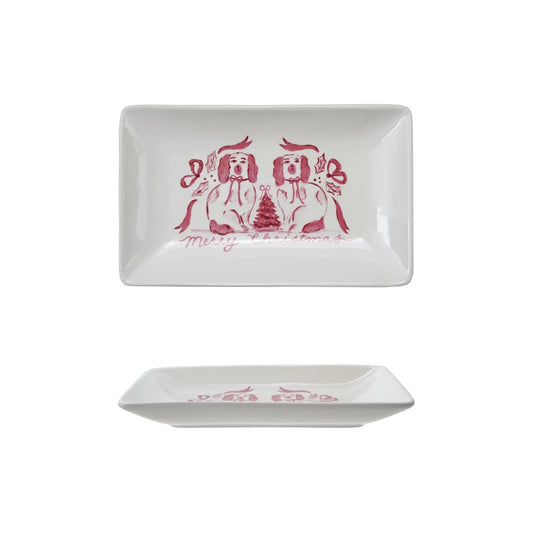 Merry Christmas Staffordshire Dog Dish