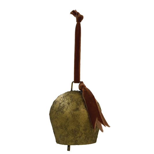 Metal Bell Ornament With Velvet Ribbon