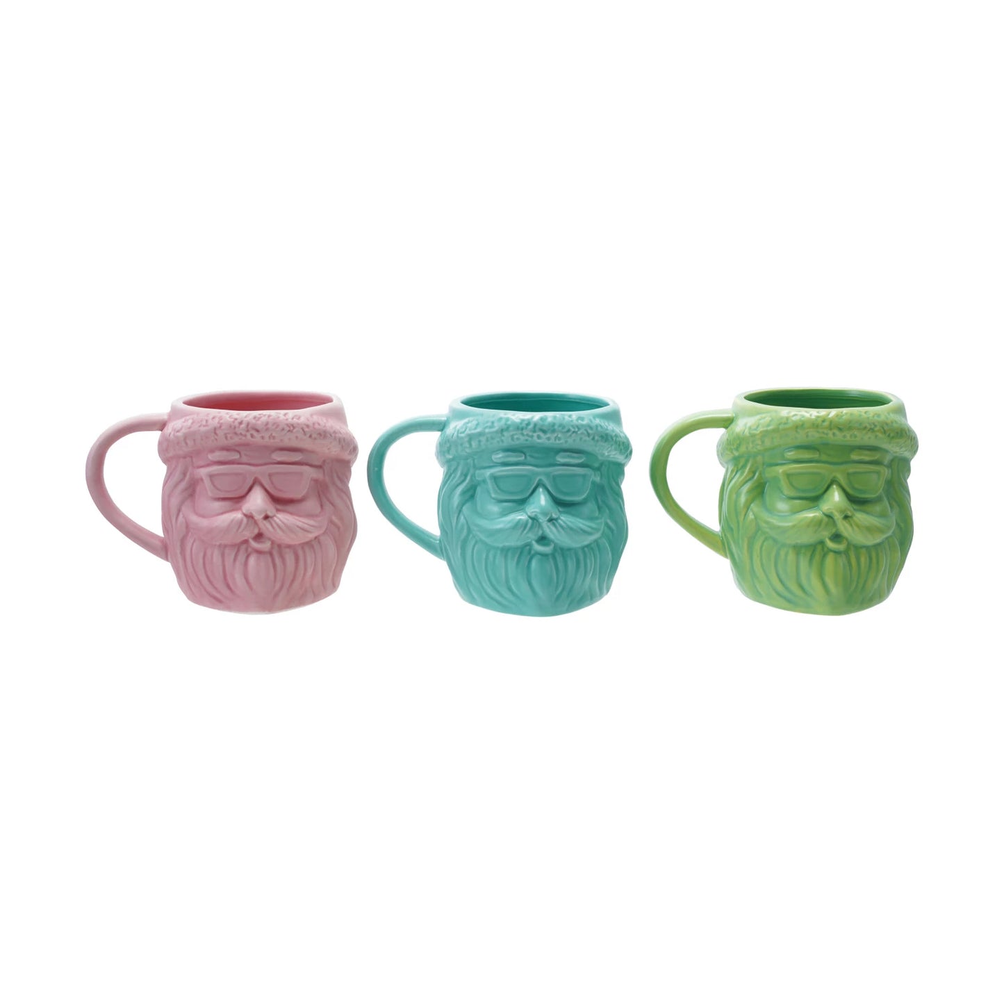 Stoneware Santa Head Shaped Mug