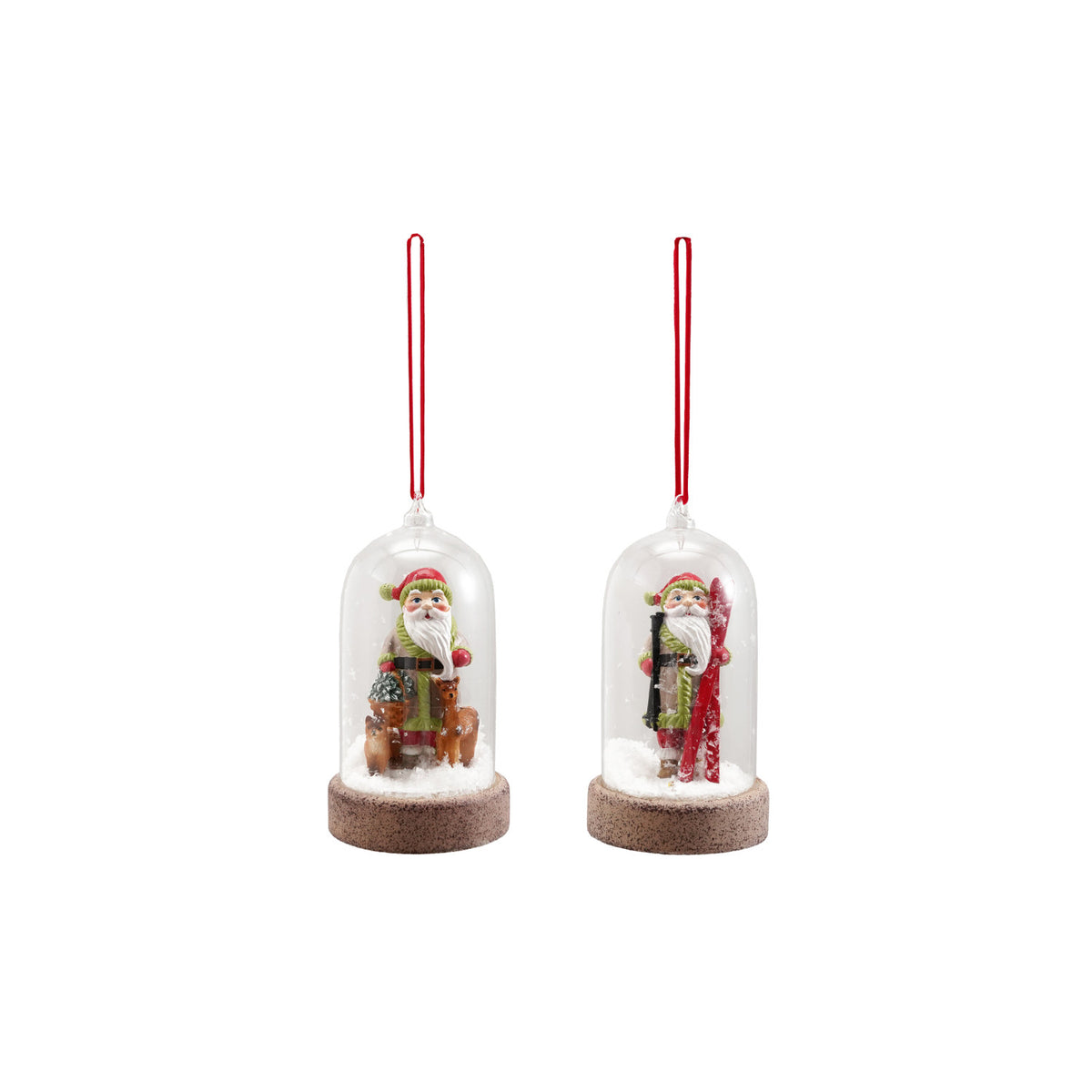 Glass Cloche Ornament With Santa