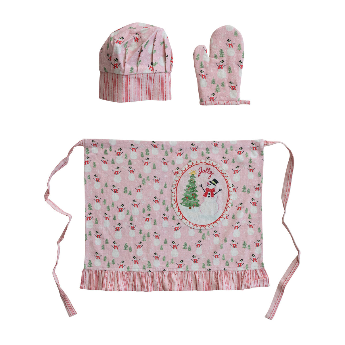 "Jolly" Child Apron, Chef Hat & Oven Mitt Set