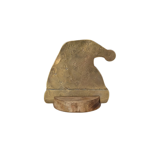 Santa Hat Shaped Cheese Knife & Mango Wood Stand