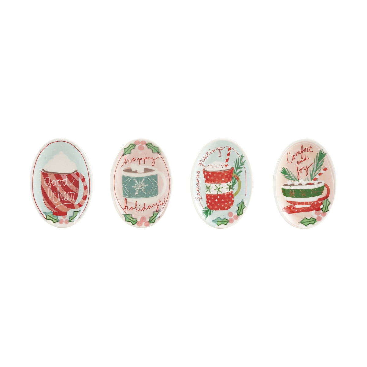 Oval Stoneware Dish With Holiday Saying
