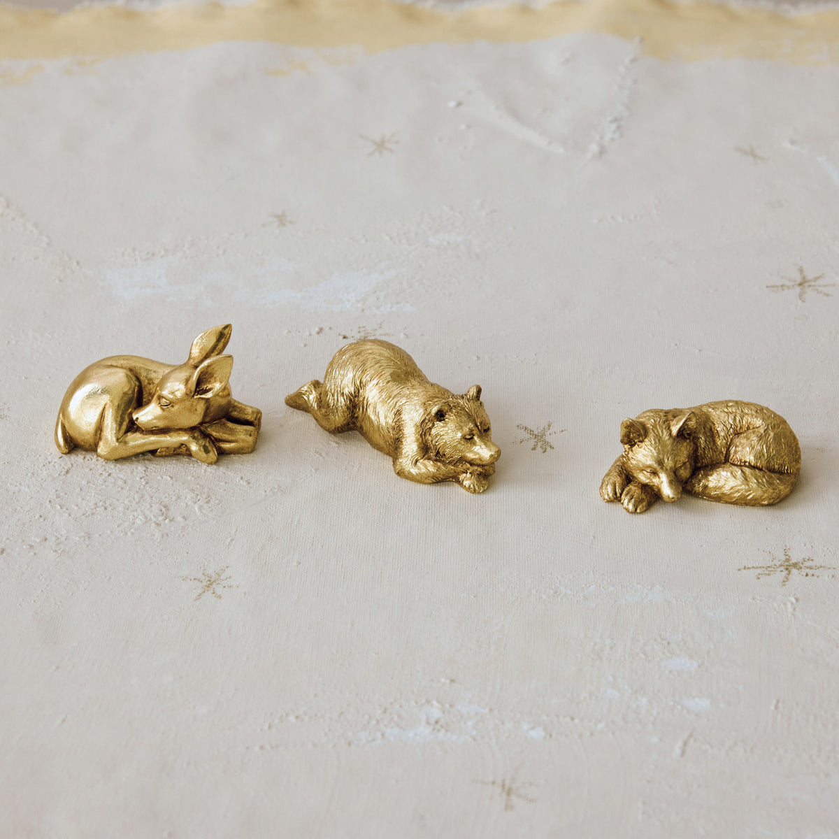 Sleeping Animal With Gold Finish