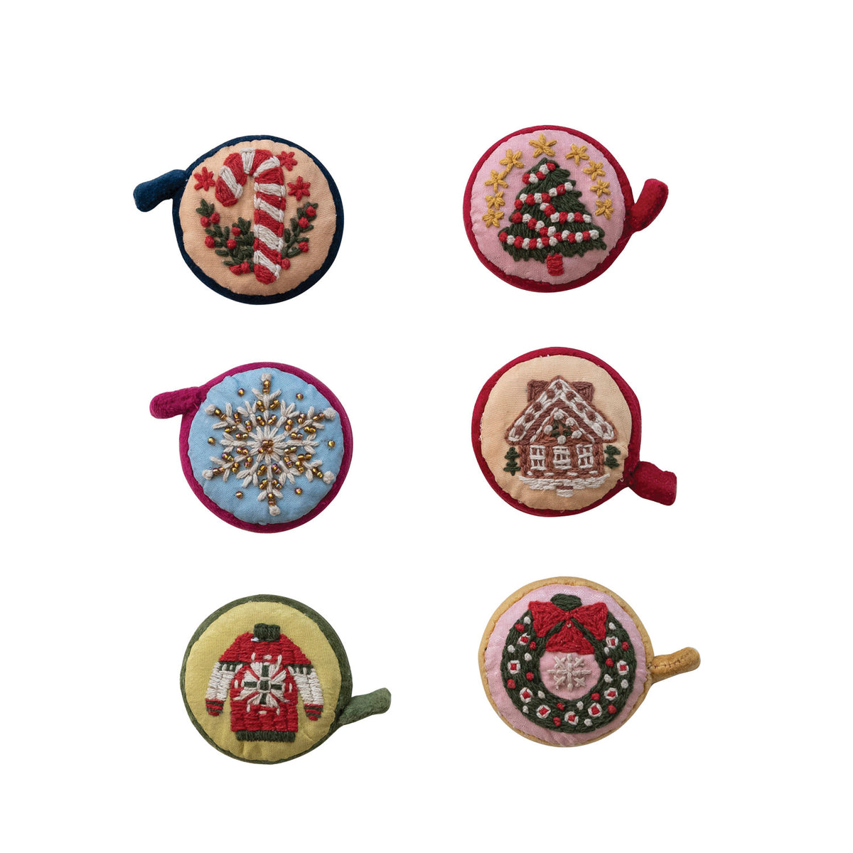 Embroidered Holiday Fabric Tape Measure