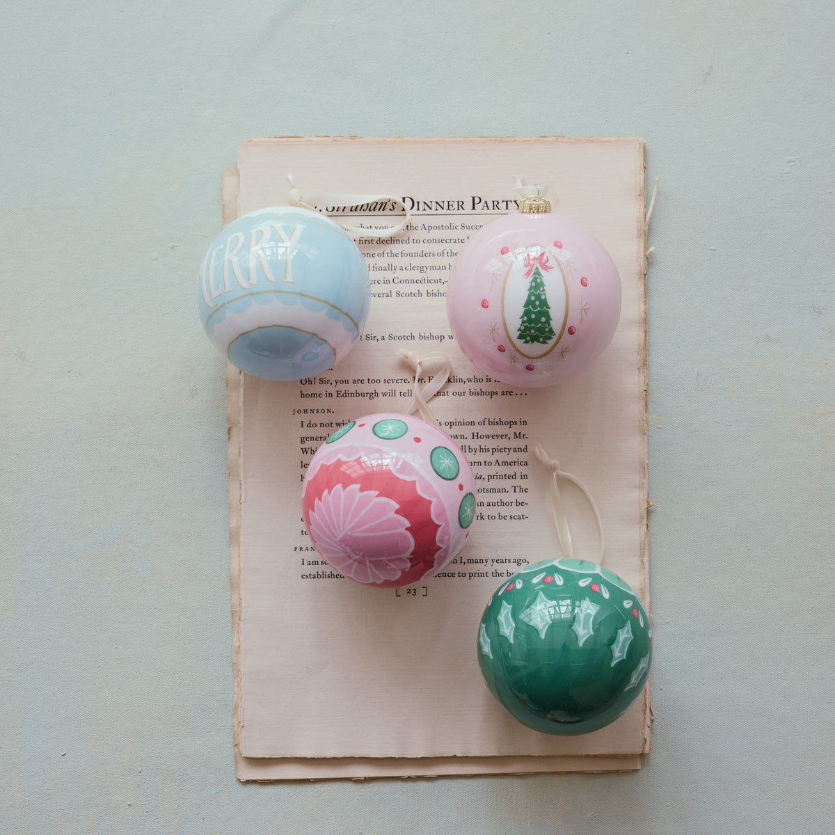 Decoupage Ball Ornament With Holiday Image