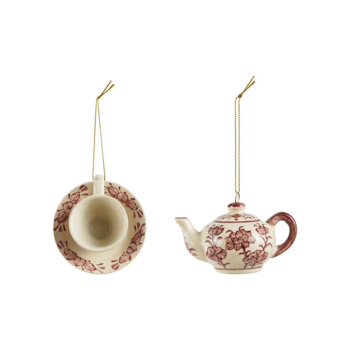 Teacup & Teapot Stoneware Ornament