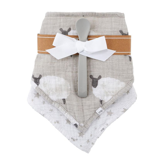 Lamb Muslin Bib & Spoon Set