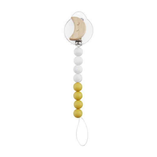 Yellow Moon Wood & Silicone Pacy Clip
