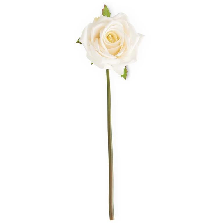White Real Touch Full Bloom Rose Stem