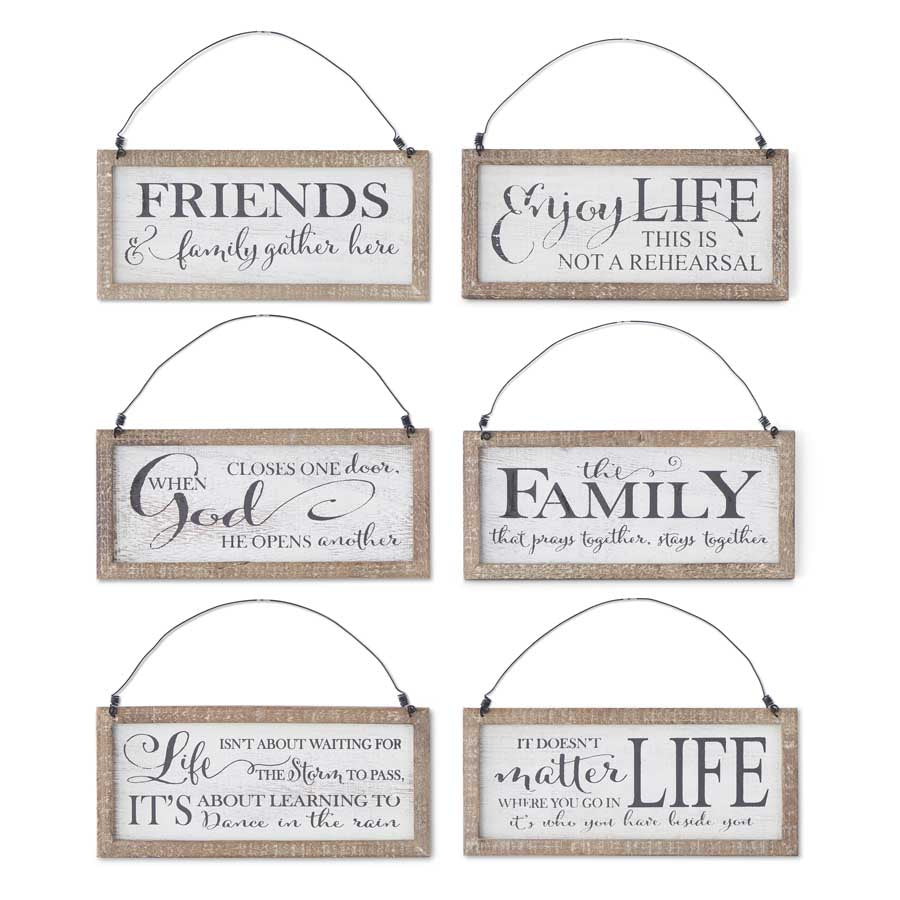 White Wood Message Hangers