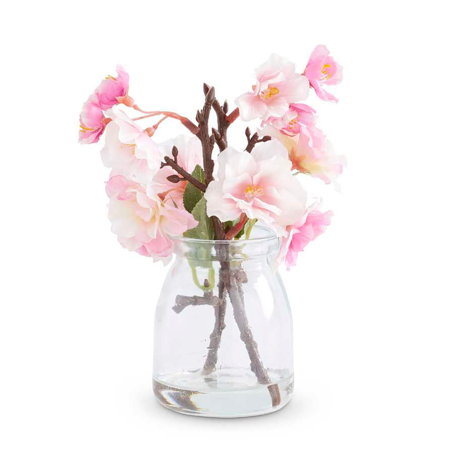 Pink Cherry Blossom in Glass Jar