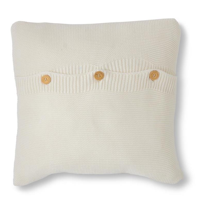 White Knit Cotton Pillow