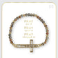 Moonstone Baguette Cross Bracelet