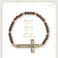 Moonstone Baguette Cross Bracelet