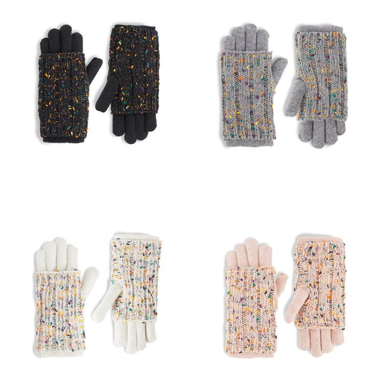 Speckle Knit Convertible Gloves
