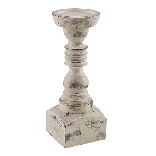 White Distressed Candlestick